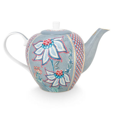 Pip Studio Flower Festival Large 1.6L Teapot - Light Blue